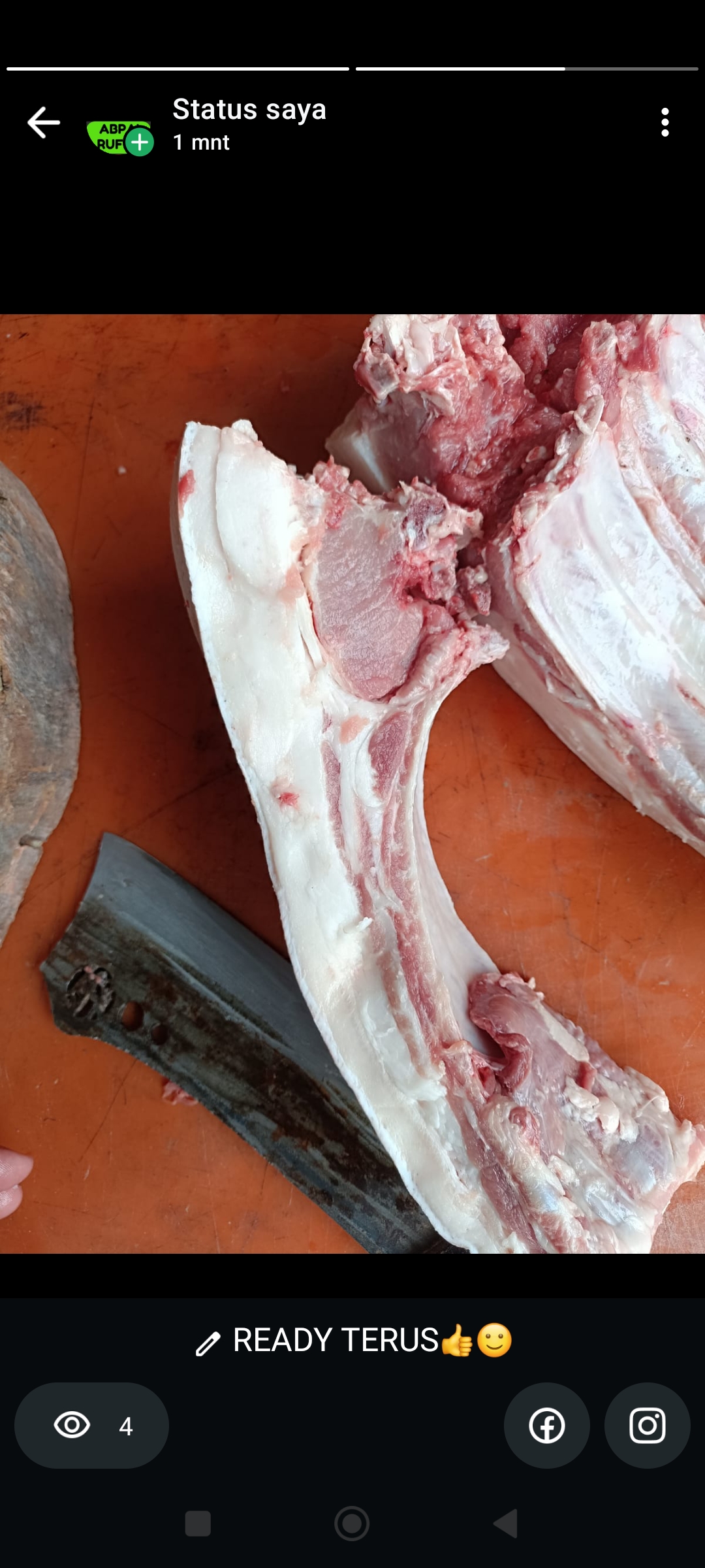 daging babi potong segar