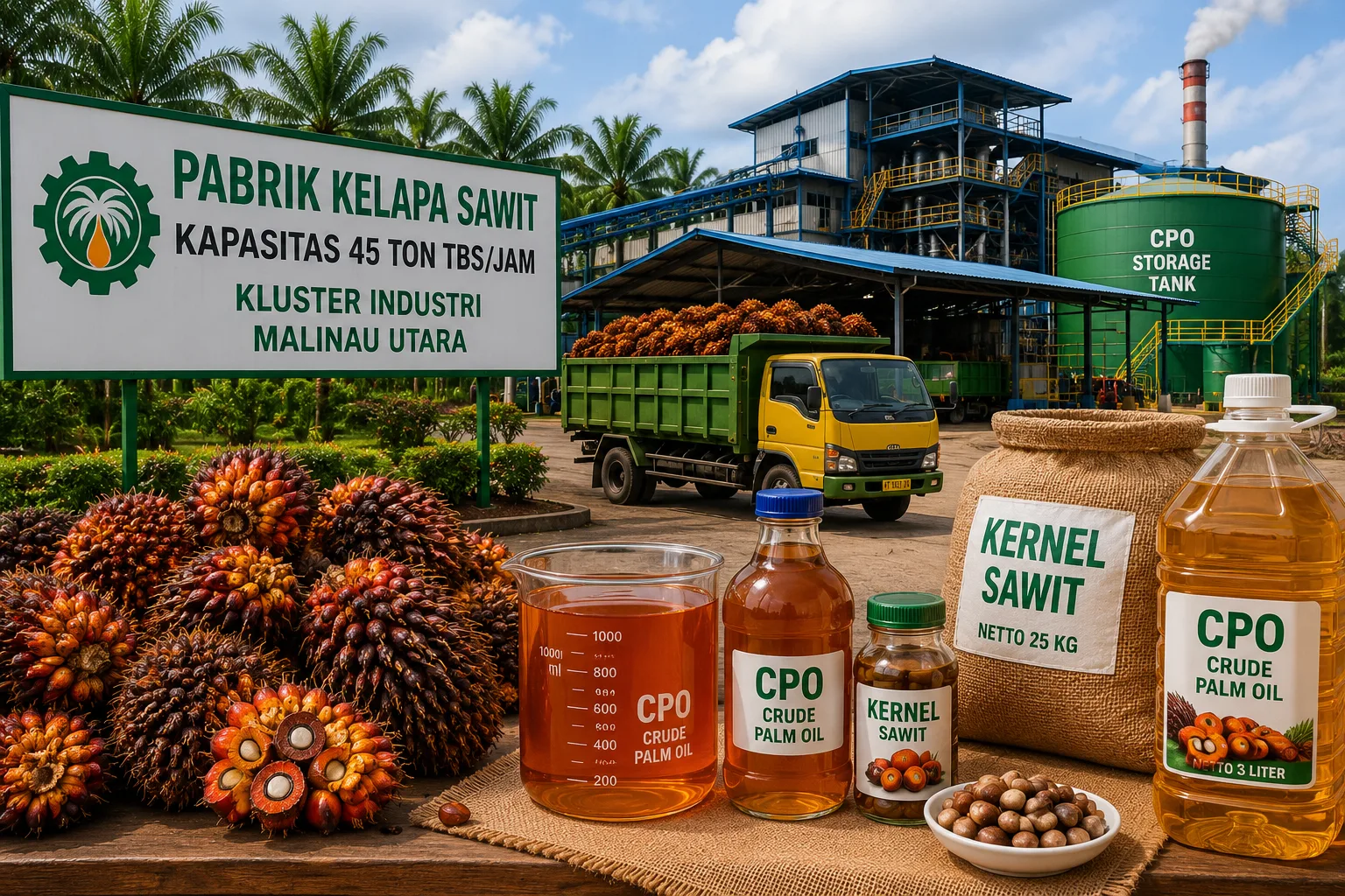 Pabrik Kelapa Sawit 45 Ton TBS/Jam - Kluster Industri Malinau Utara