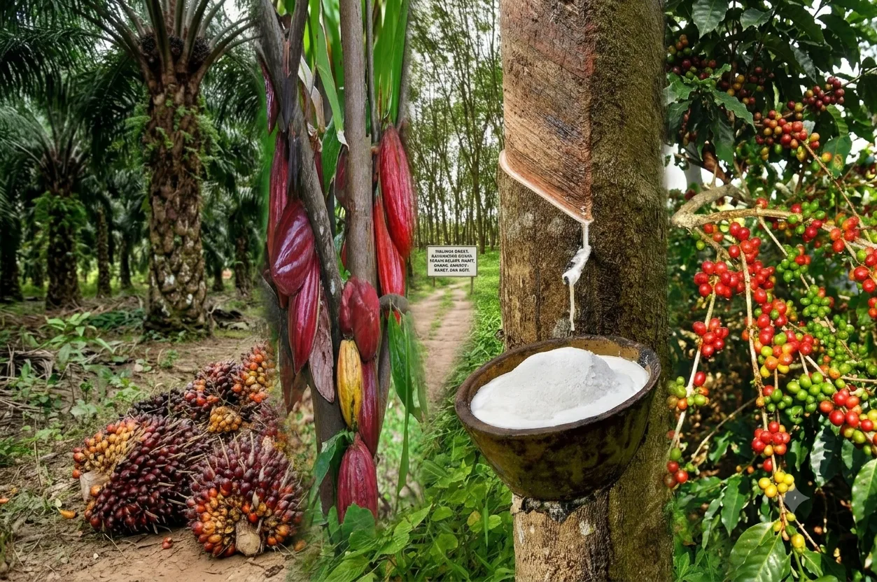 Perkebunan Kelapa Sawit, Kopi, Kakao, Karet