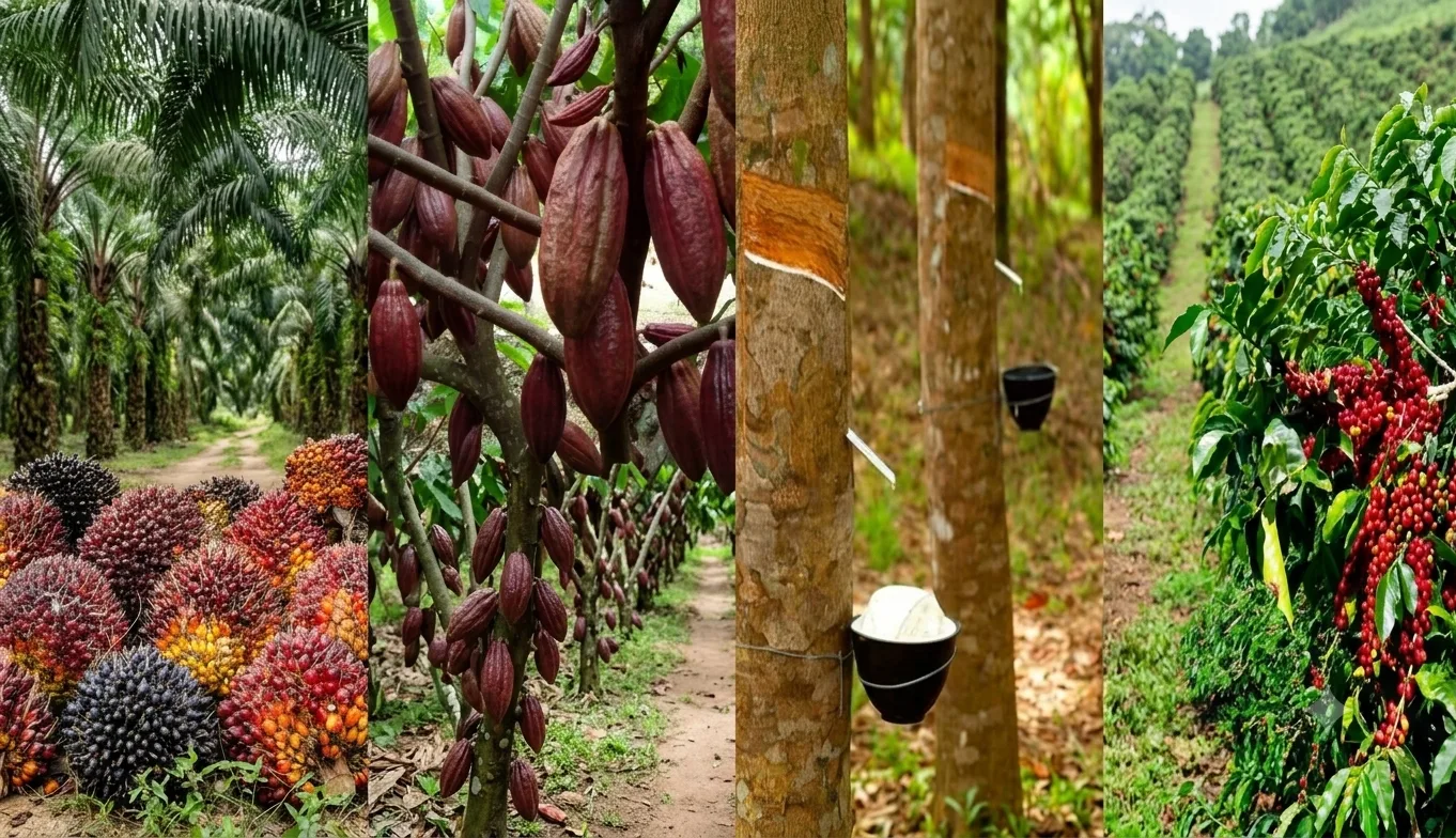 Perkebunan Kelapa Sawit, Kopi, Kakao, Karet